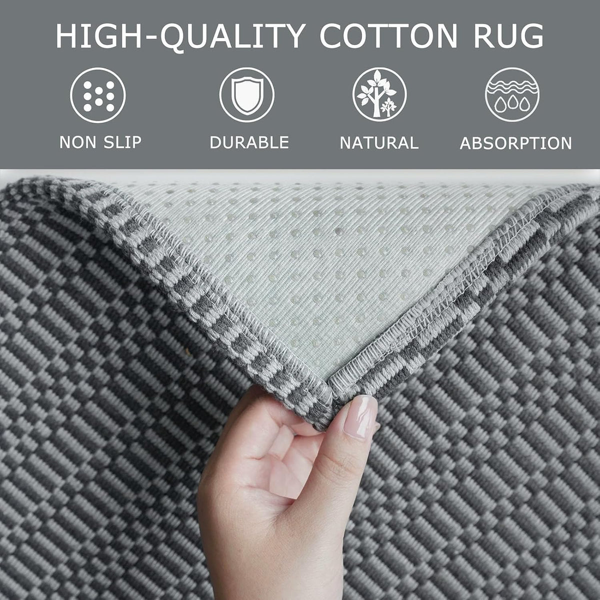 KOZYFLY Washable Area Rug 2x3 Ft Small Entryway Rug Indoor Door Mat Throw Rugs with Rubber Backing