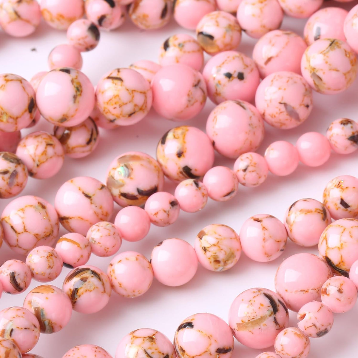 Pink Shell Turquoise Stone Beads Gemstone Round Crystal Energy Jade Beads Stone Beads for Jewelry