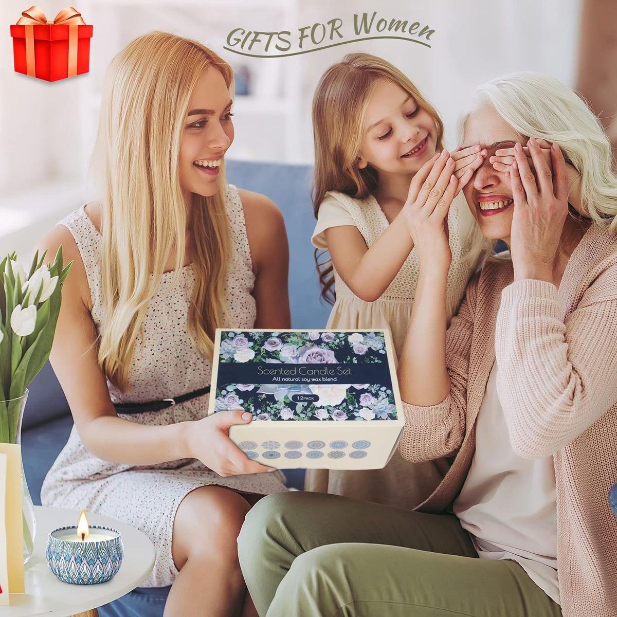 Scented Candles Gift Set, 12 Pack Aromatherapy Candles for Women, Candles for Home Scented, 300H