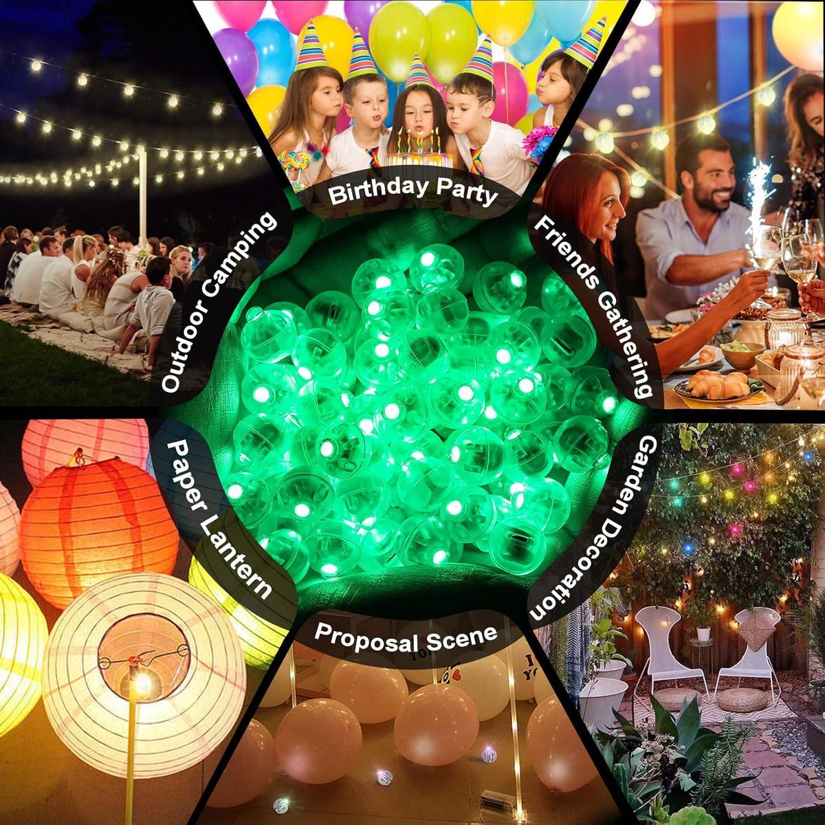 200pcs LED Green Balloon Lights, Round LED Mini Lights for Paper Lantern Balloon Birthday Party