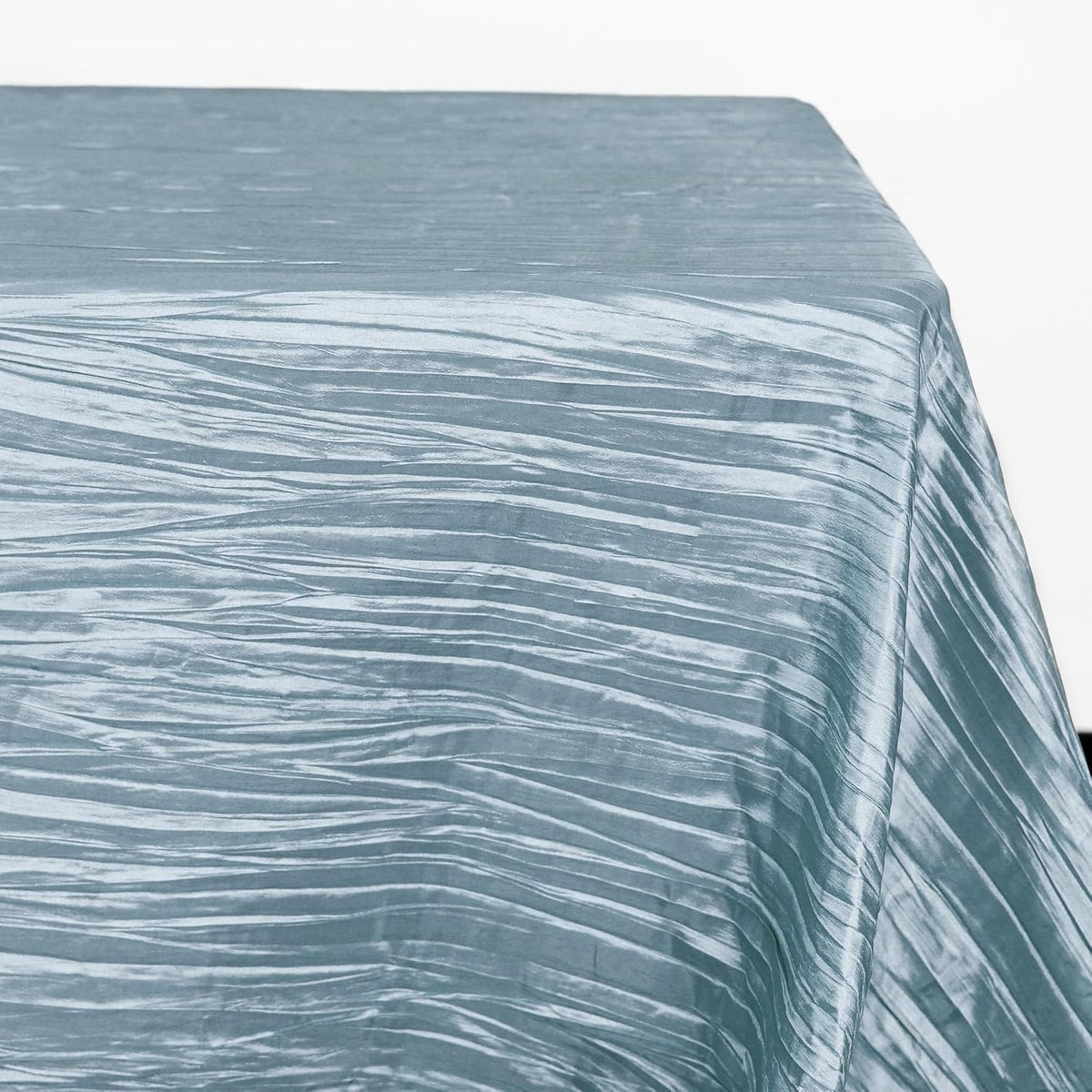 YOUR CHAIR COVERS - 90 x 156 inch Rectangular Crinkle Taffeta Tablecloth - Light Blue, Rectangle