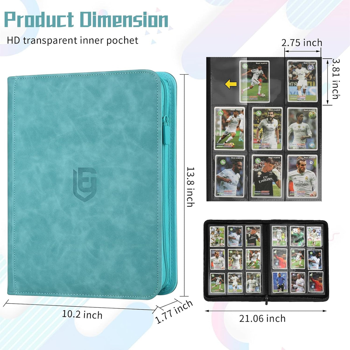 9 Pocket Card Binder,540 Pocket Trading Card Binders,Loading Pocket Collectible Card Album for MTG