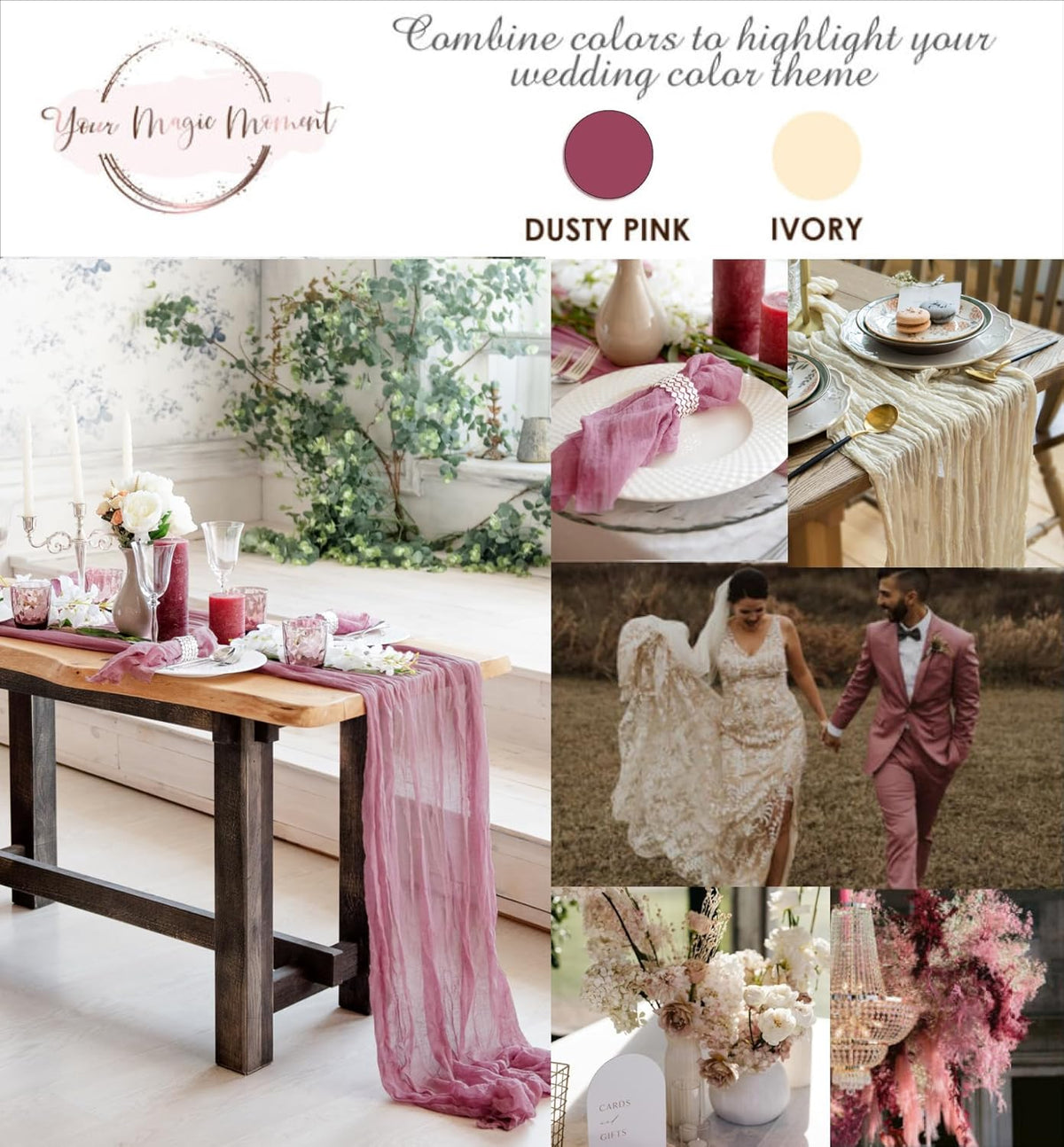 Dusty Pink Table Runner Cheesecloth 141'' Rustic Sheer Gauze Runner Farmhouse Wedding Runner