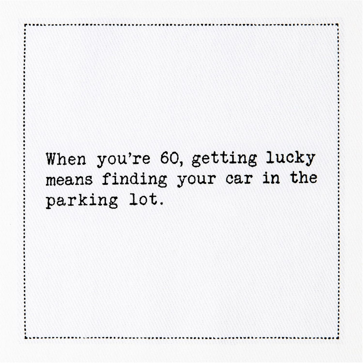 Five Star Napkins 60th Birthday Quotes White Cotton Cocktail Napkins, Beverage Napkins, Bar