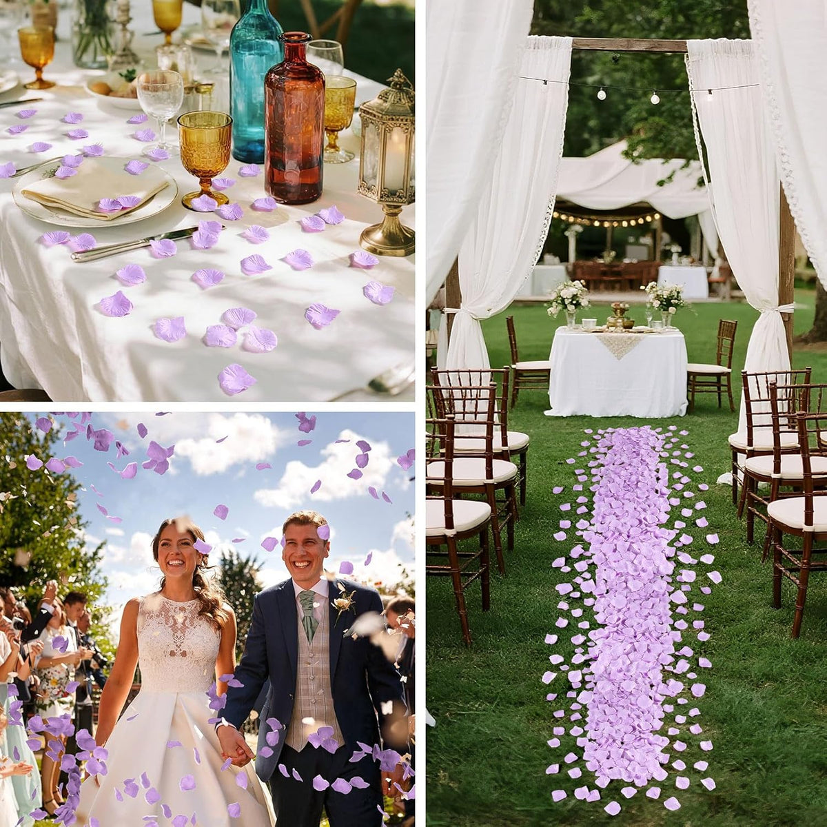 1000 Pcs Light Purple Rose Petals Artificial Silk Flower Petals Romantic Decorations for Wedding