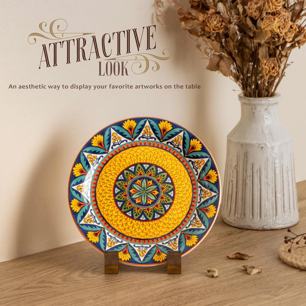 Plate Display Stand, 3 Pack 4 Inch Plate Holder for Displaying, Decorative Picture Frame Dish Photo