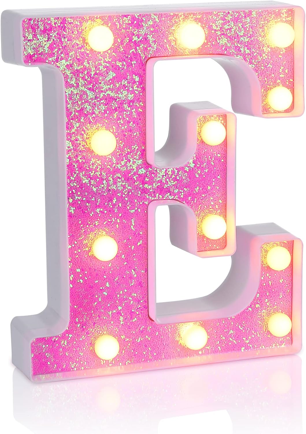Foaky Pink Light up Letters，Pink Party Decorations,Girls Room Decor,Glitter Light Up