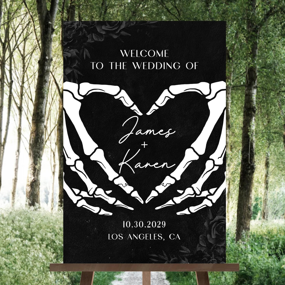 Halloween Wedding Welcome Sign, Gothic Welcome Sign Black Wedding Sign, Wedding Sign Halloween