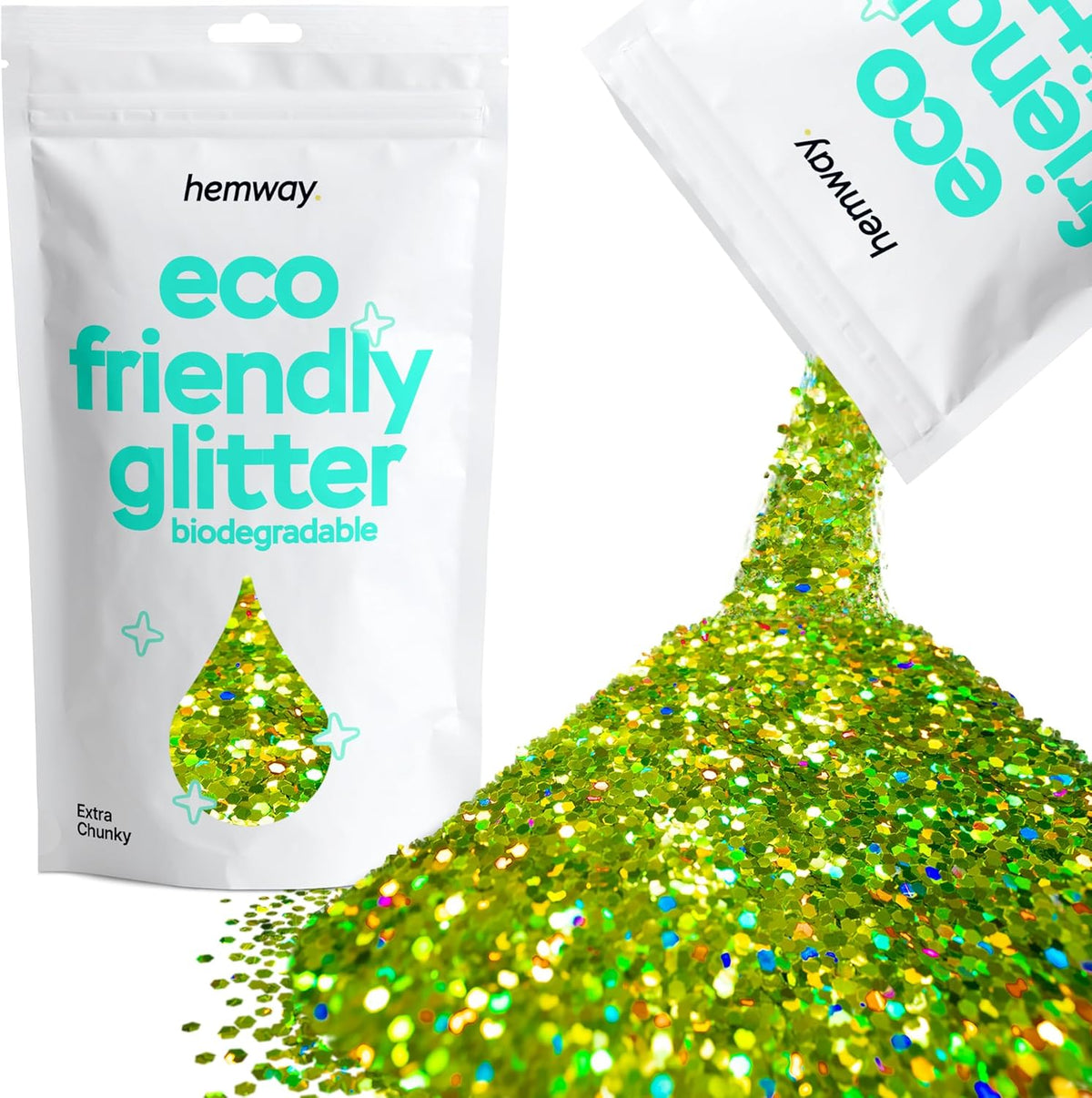 Hemway Eco Friendly Biodegradable Glitter 100g / 3.5oz Bio Cosmetic Safe Sparkle Vegan for Face