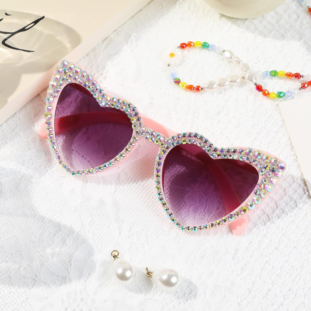 YOGFIT Heart Sunglasses for Women Fashion Classic Love Eye Protection Sunglasses Vintage Cute Heart
