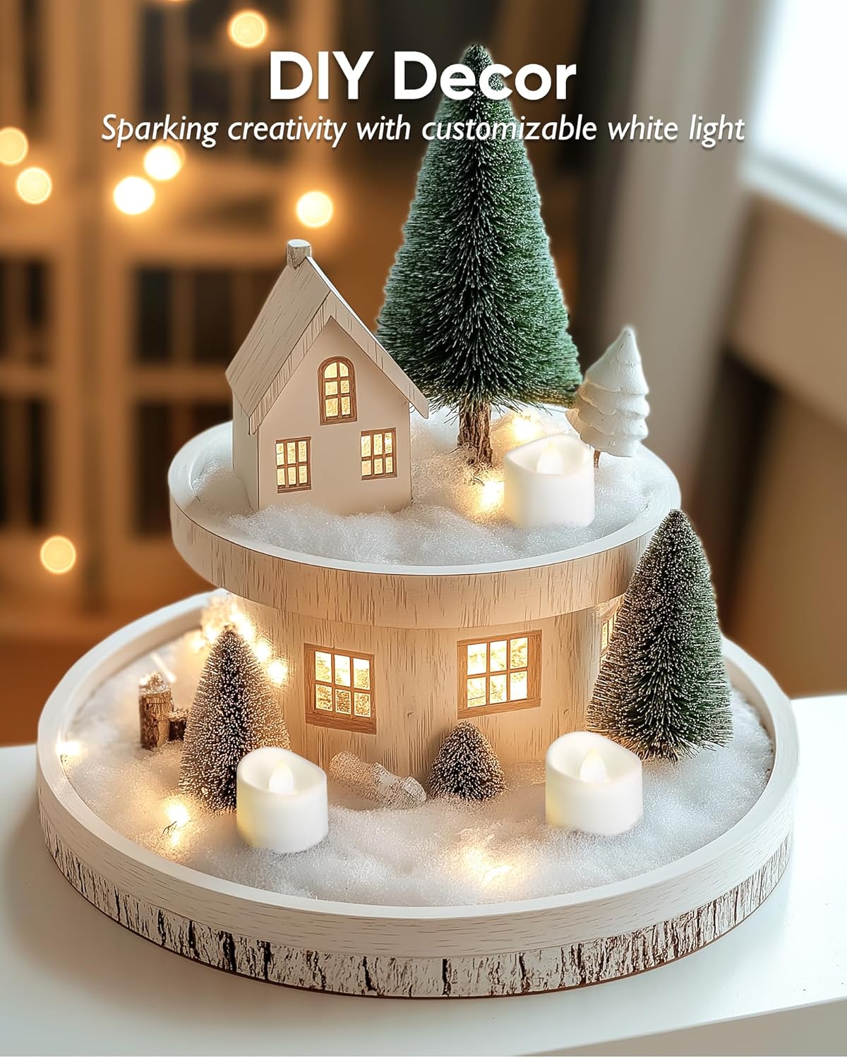 Homemory Cool White Flameless LED Tea Lights Candles, 200+Hour Battery Operated Fake Electric