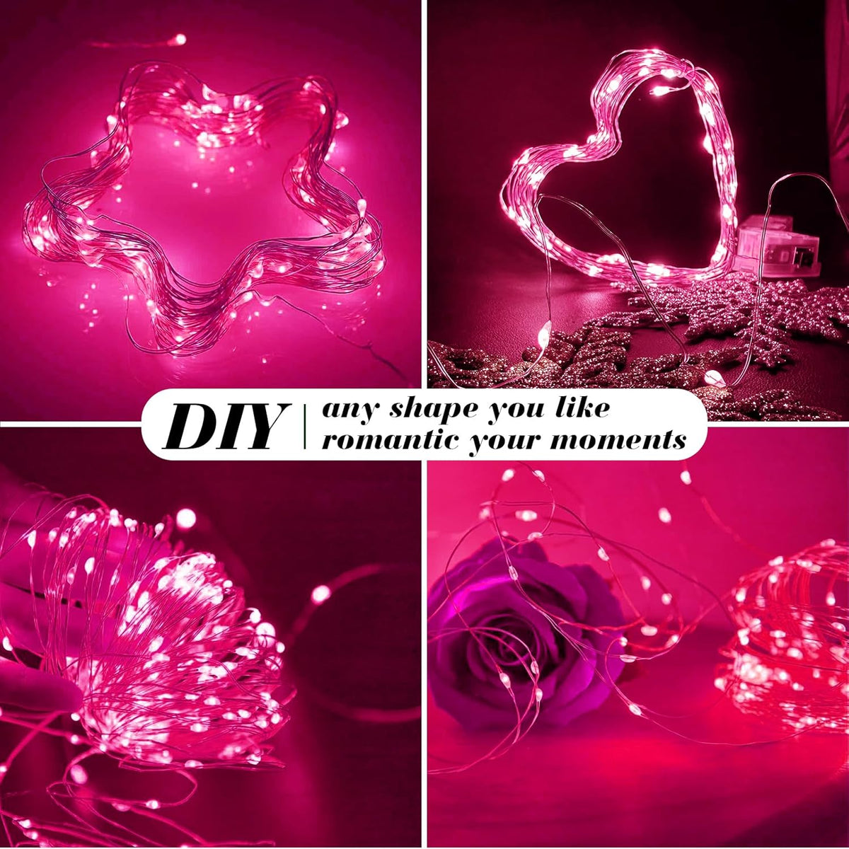 ZGWJ 8 Pack Fairy Lights Battery Operated, 7ft 20 Mini LED Fairy String Lights Silver Wire 3 Modes
