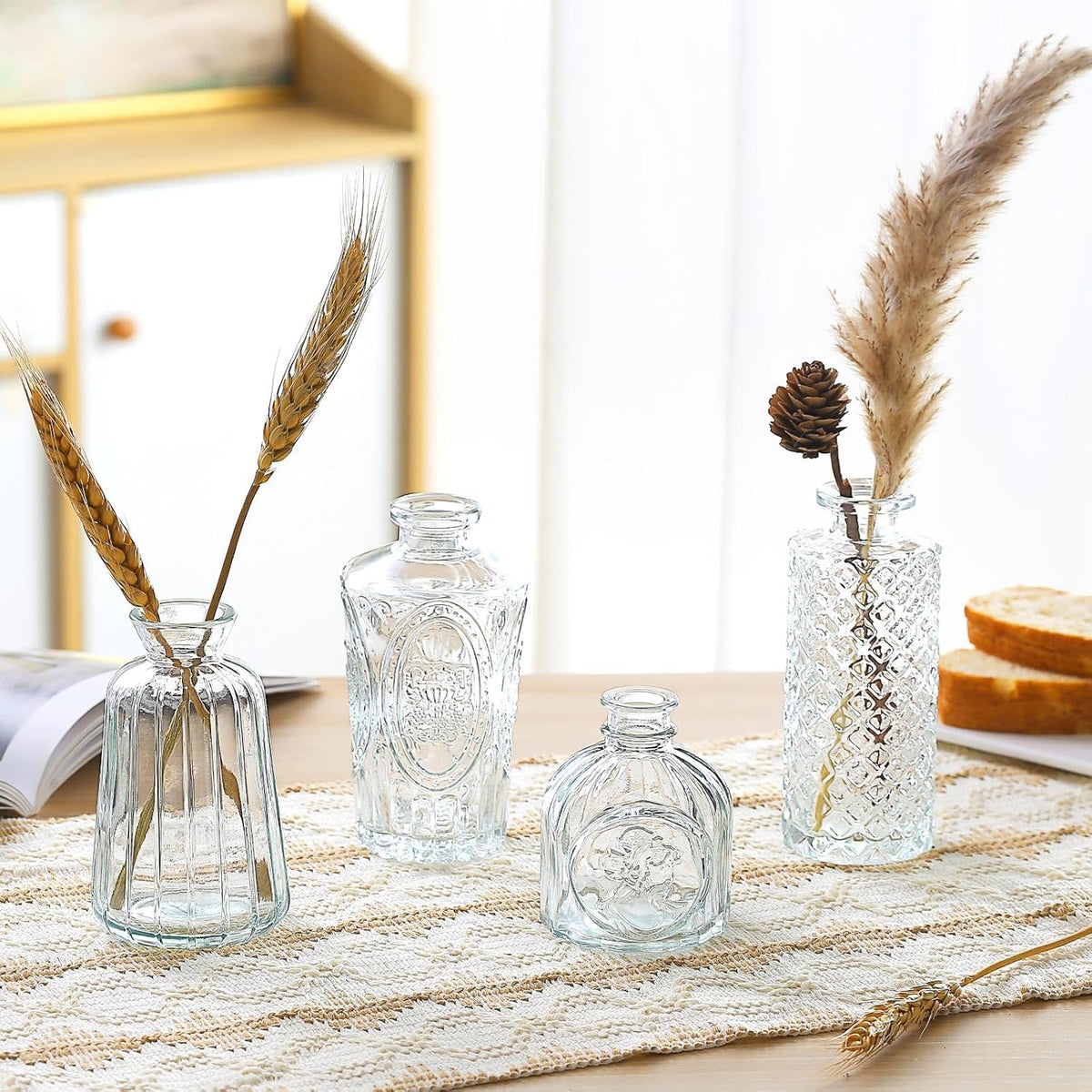 Glass Bud Vase 15 Pcs for Centerpieces Wedding,Home Decor,Bud Vases in Bulk for Flowers,Small Vases