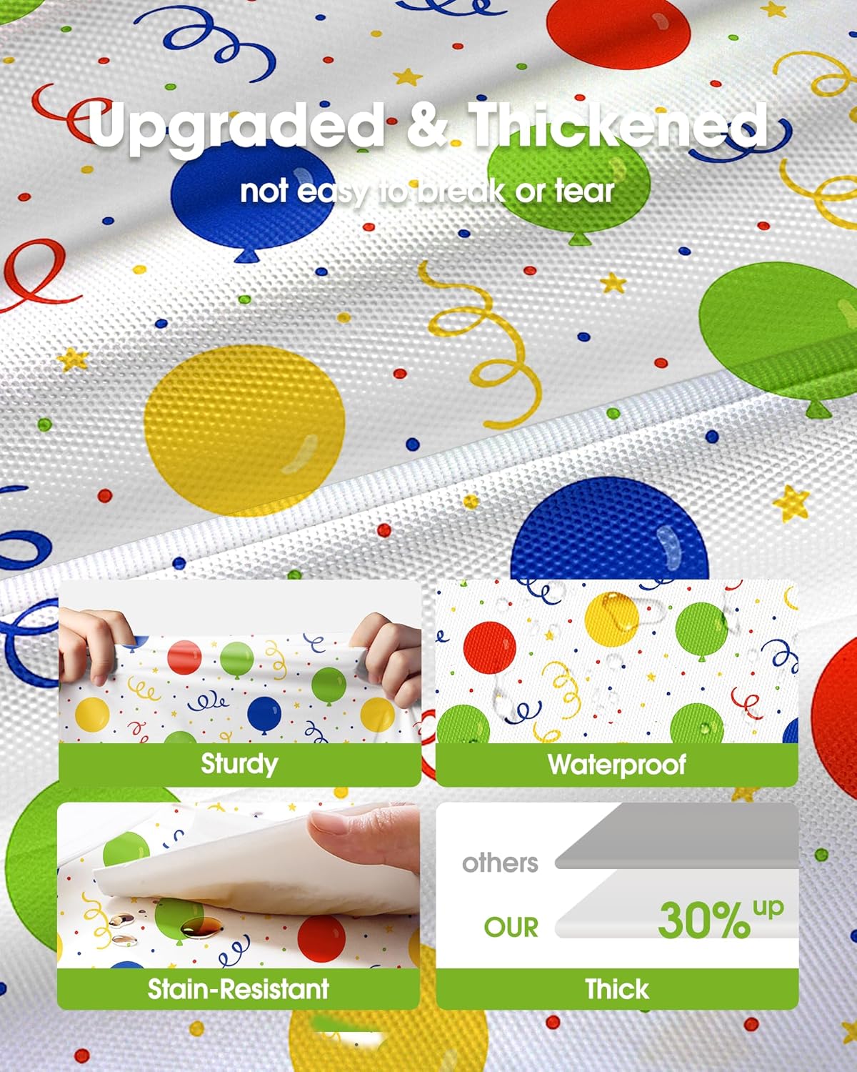 Pureegg Plastic Table Cloth Disposable 10 Pack, 54 x 108 Inch Table Cloths, Birthday Party
