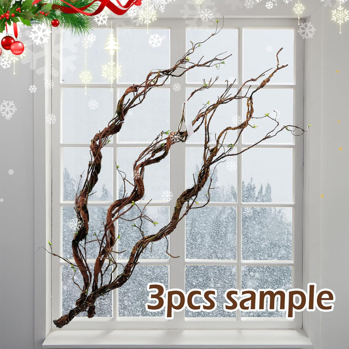 1Pcs 63in Wall Hanging Artificial Plants Tree Trunk Fake Cherry Tree Branches Rattan Liana Cane
