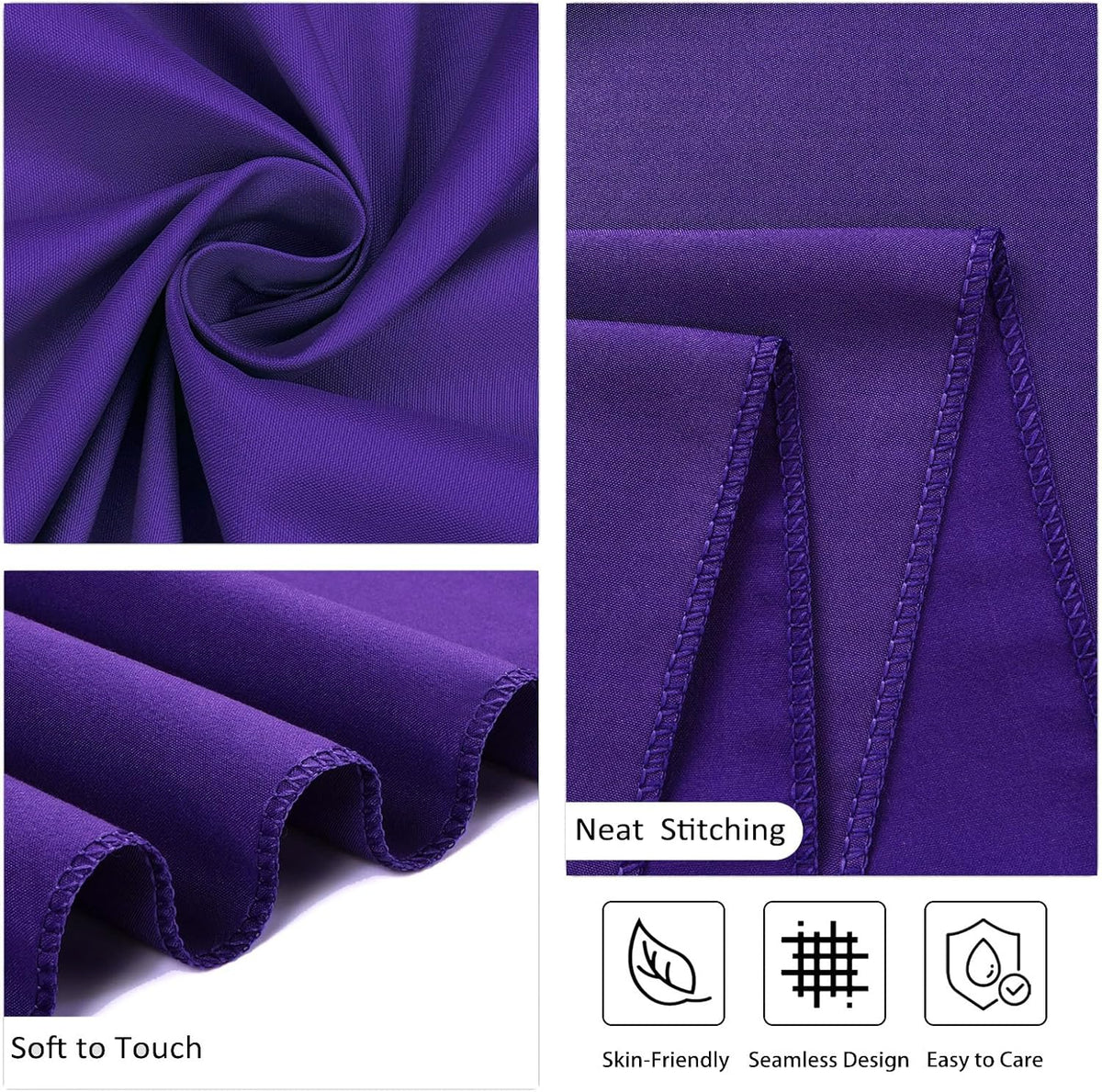 8 Pack Purple Tablecloth 60 x 102 Inch Rectangular Tablecloths for 6 Foot Rectangle Tables, Wrinkle