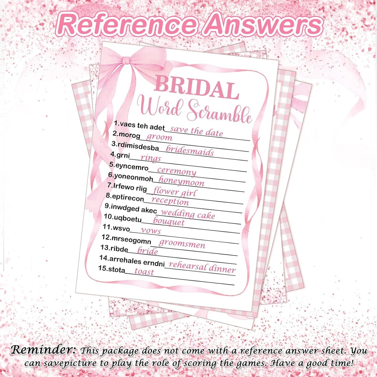 Teling 145 Pieces Bridal Shower Game Bridal Shower Favors Set Wedding Games Cards and Pencils for
