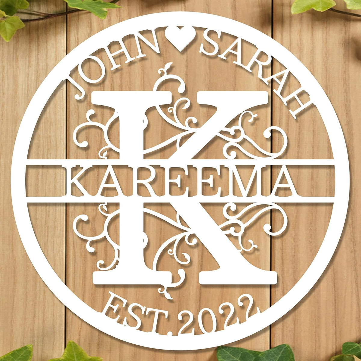 Personalized Last Name Metal Signs - Custom Metal Signs - Split Letter Monogram - Family Sign- Wall