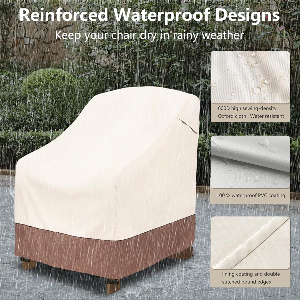okcool Patio Adirondack Chair Cover 2 Pack,Waterproof Heavy Duty Outdoor Chair Covers,Patio
