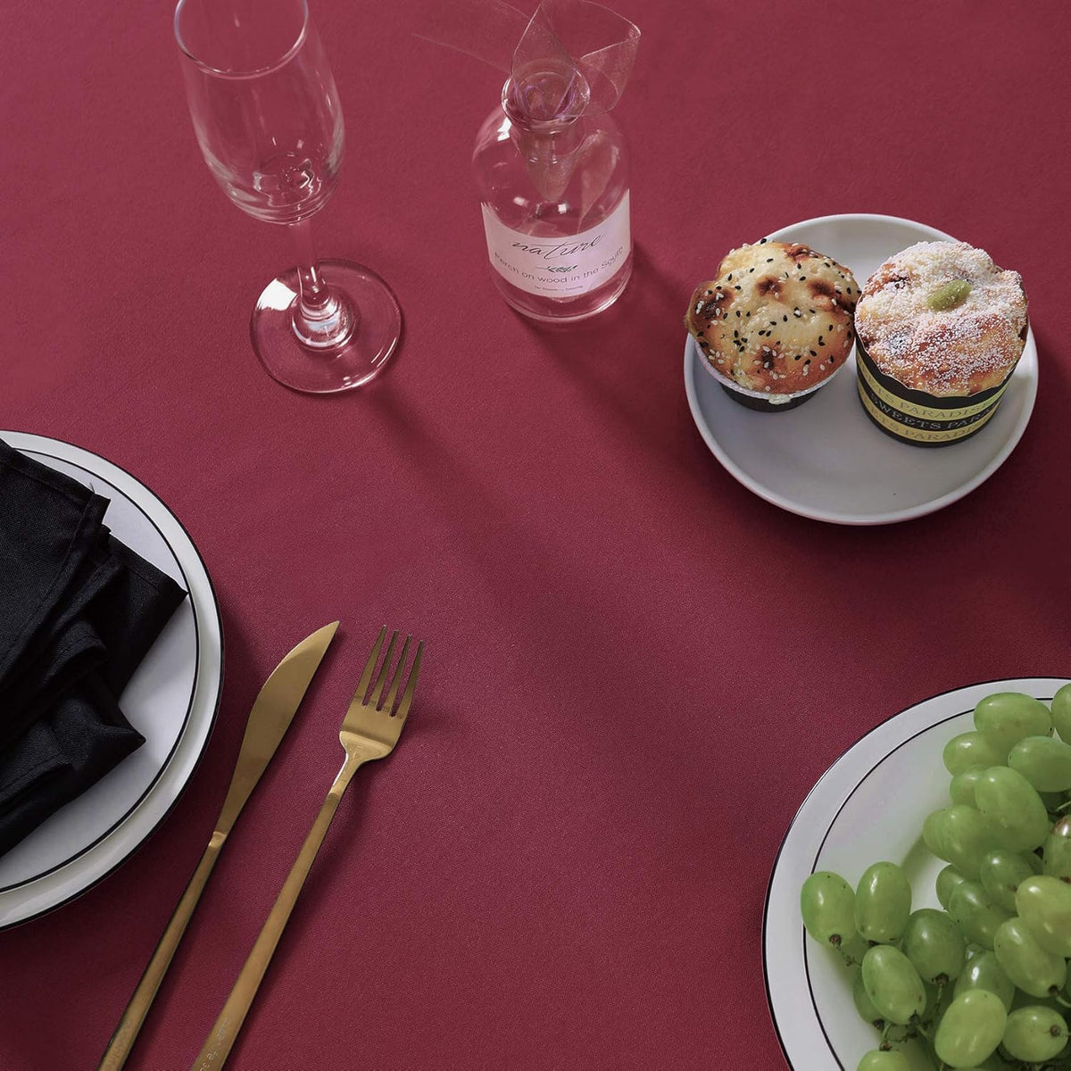 120 inch Round Tablecloth Washable Polyester Table Cloth Decorative Table Cover for Wedding Party