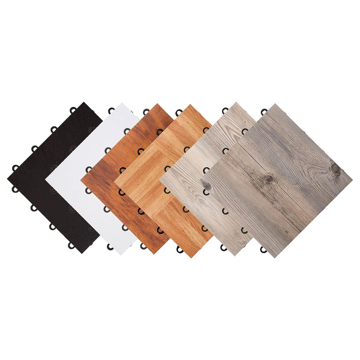 IncStores 3/8" Thick Dark Maple Dance Floor Tiles - 12"x12" Snap Together Printed Vinyl for