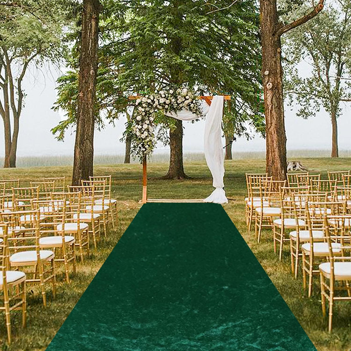 MODFUNS Emerald Green Aisle Runner for Wedding Ceremony 4x15 FT Aisle Floor Runner for Party