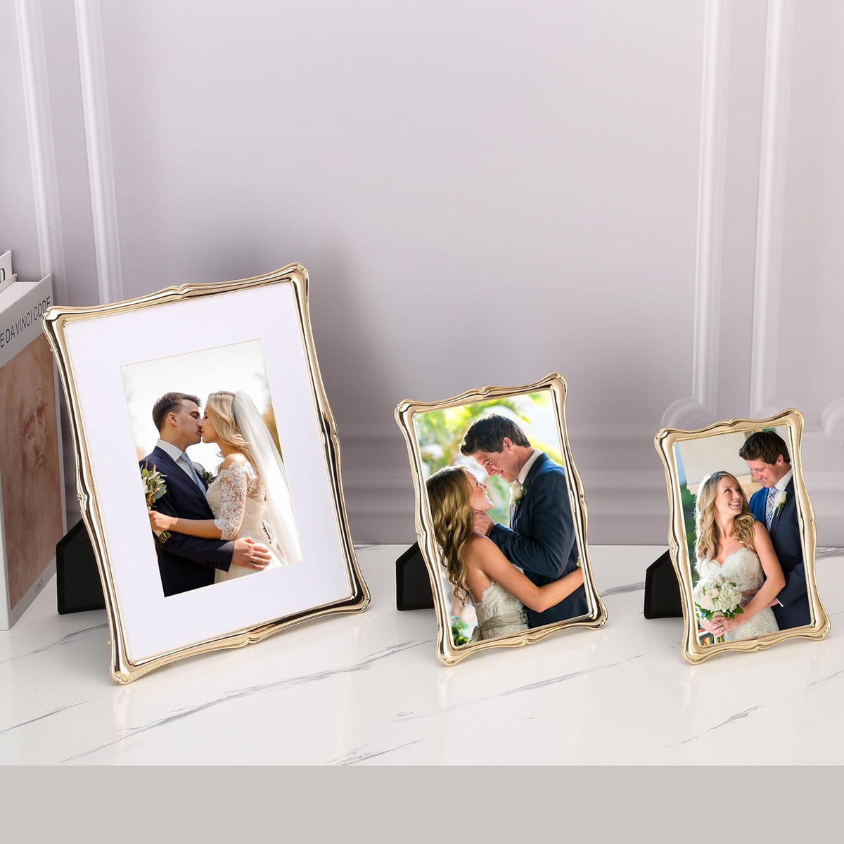 5 x 7'' Premium Alloy Gold Photo Frame - Luxury Display Hi End Décor Picture Frames 7 x 5'' with