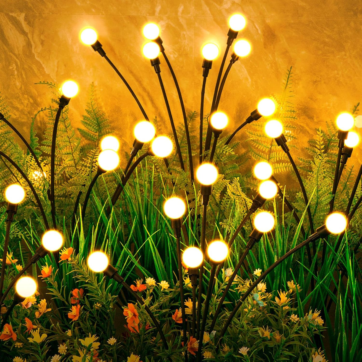 Solar Lights Outdoor(4 Pack, 32 LEDs), ASMAD Solar Garden Lights, Outdoor Decorations, Firefly