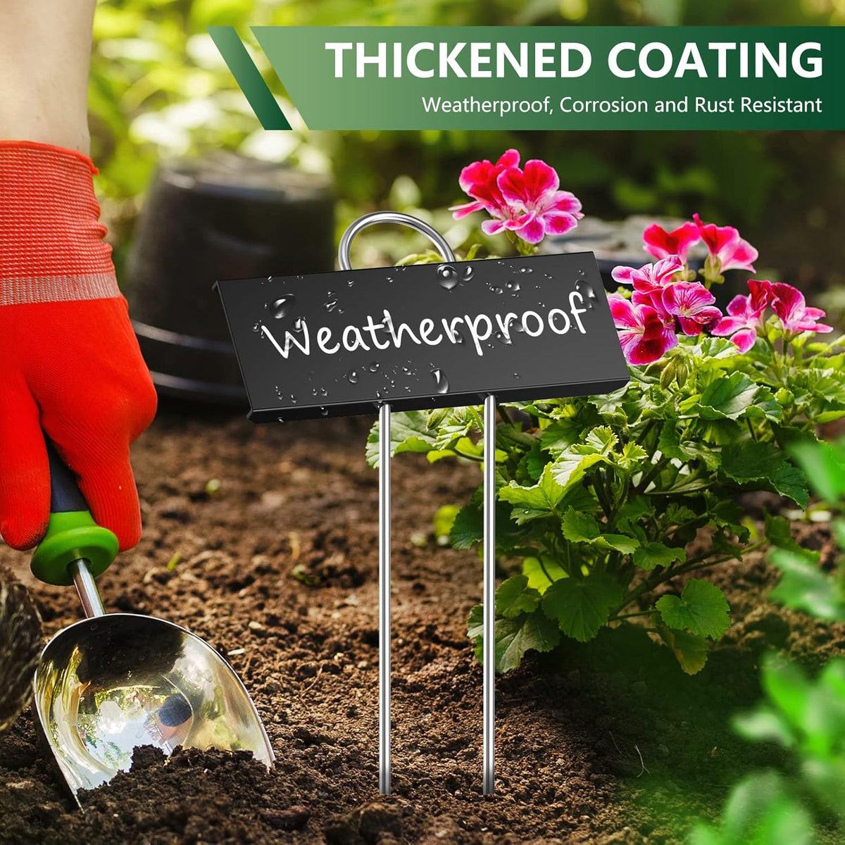 STARTOSTAR 30-Pack Metal Plant Labels Weatherproof Garden Markers,Height 10.6'', Label Area 3.5''X
