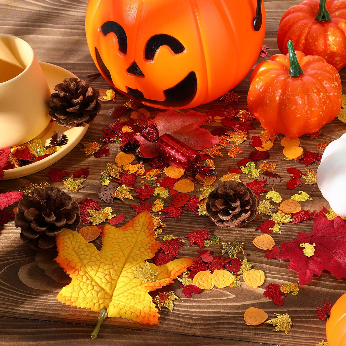 Autumn Fall Confetti Glitter Sequin Thanksgiving Maple Leaves Turkey Pumpkin Confetti Sprinkles