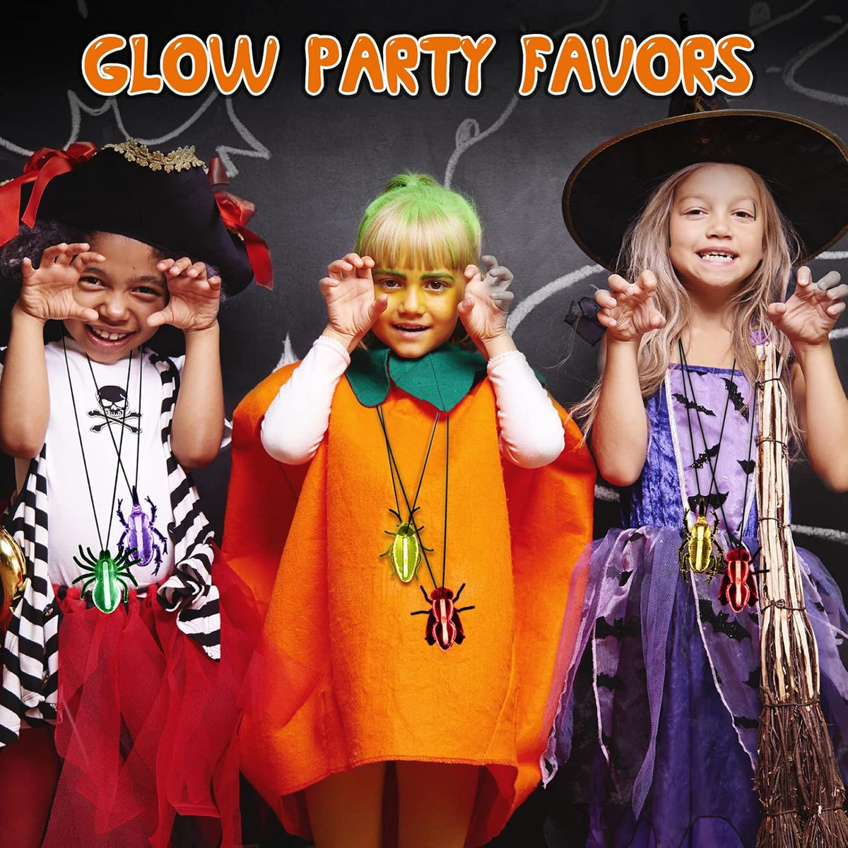 82 Pcs Glow Critters For Halloween Party Favor, Include Glow Bugs and Mini Glow Sticks, Glow in the