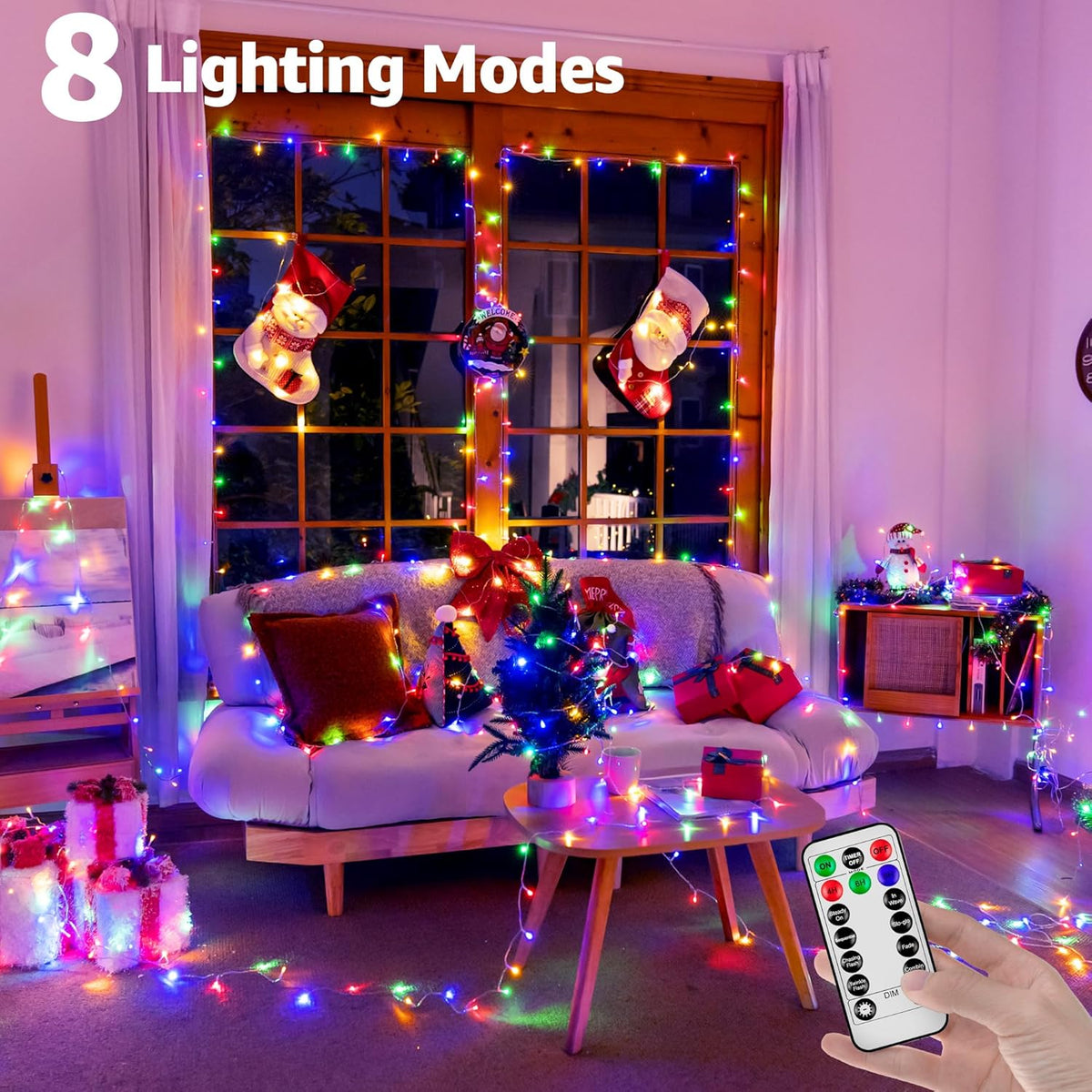 328 FT 1000 LED Christmas Lights Outdoor, 8 Lighting Modes String Lights with Remote, Christmas