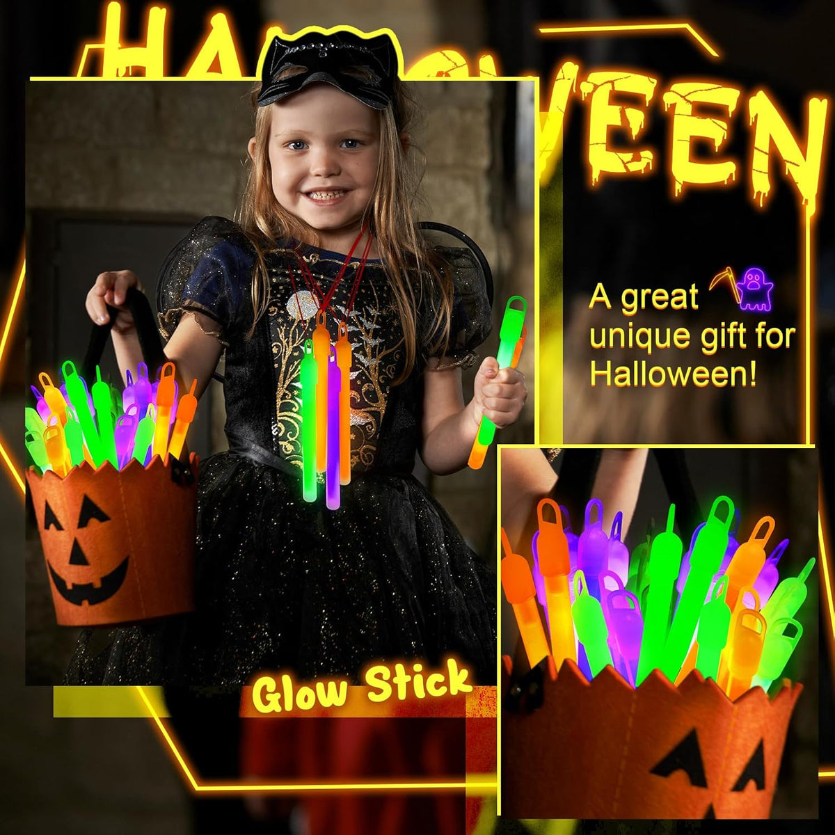 Lewtemi 4" or 6" 100 Pack Bright Glow Sticks Bulk, Glow in The Dark Party Supplies Birthday and