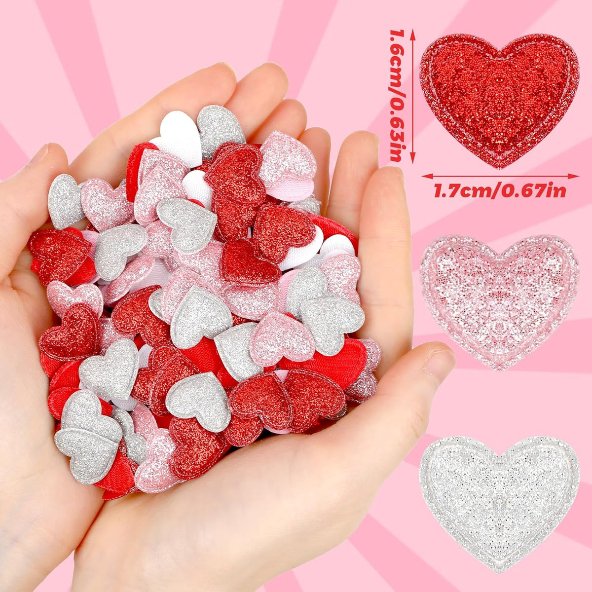 MARFOREVER Valentine's Day Felt Confetti, Glitter Heart Decorations, Foam Hearts, Romantic Shape