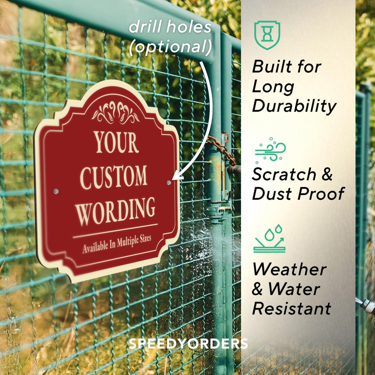 Custom Decorative Outdoor Metal Signs - Personalized Aluminum, Driveway Signs - Waterproof, Made in
