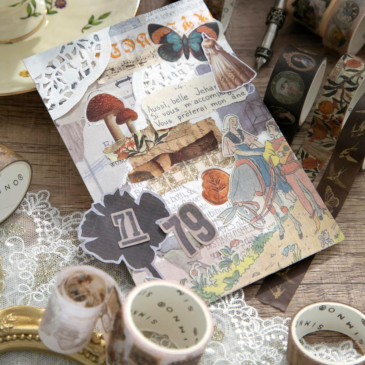 18 Rolls Vintage Victorian Washi Tape Set Journal Tape for Crafts and Journaling DIY Scrapbooking