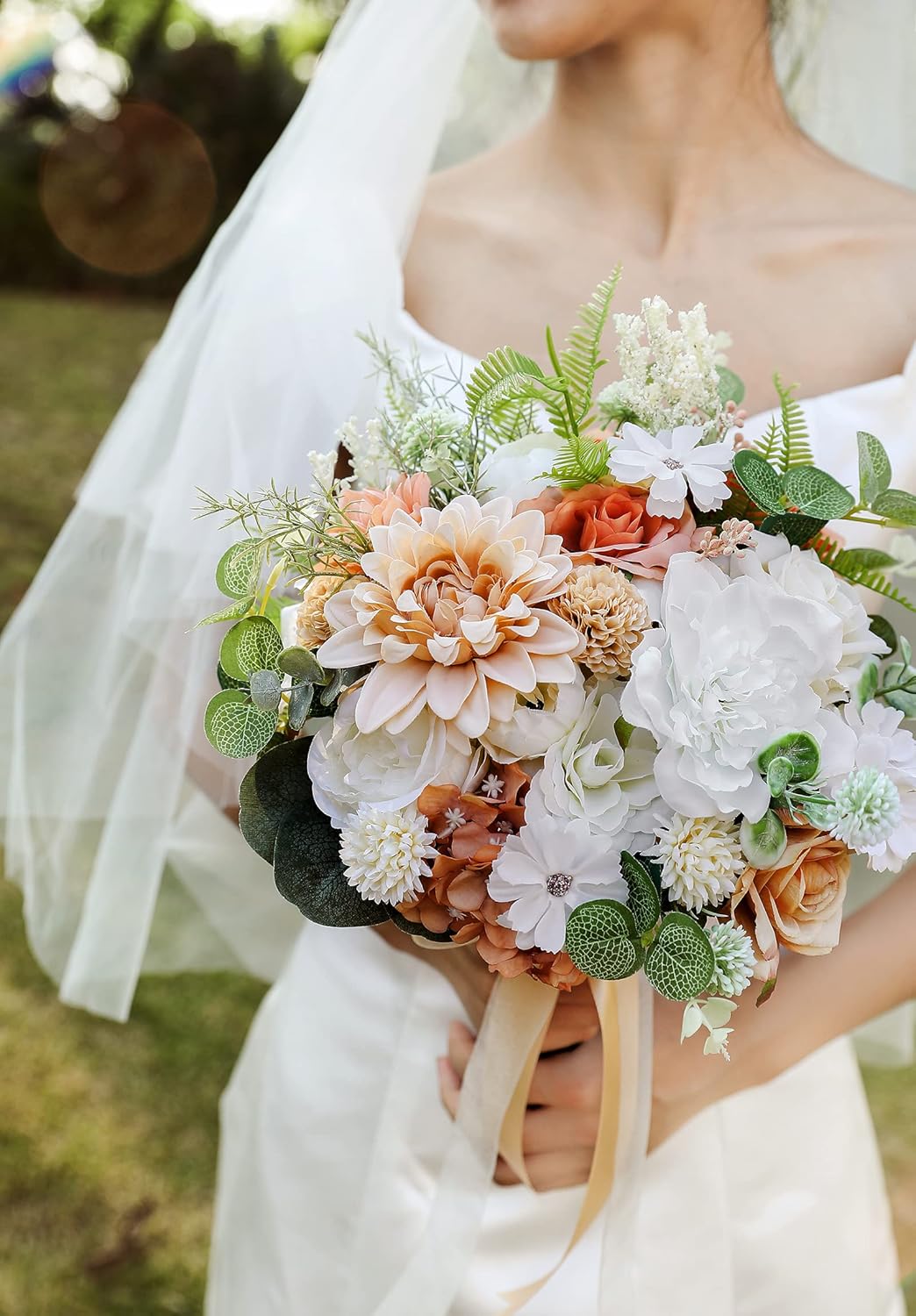 Serra Flora Artificial Flowers Combo Dahlia 34pcs Silk Mix Fake Flowers Roses for DIY Wedding