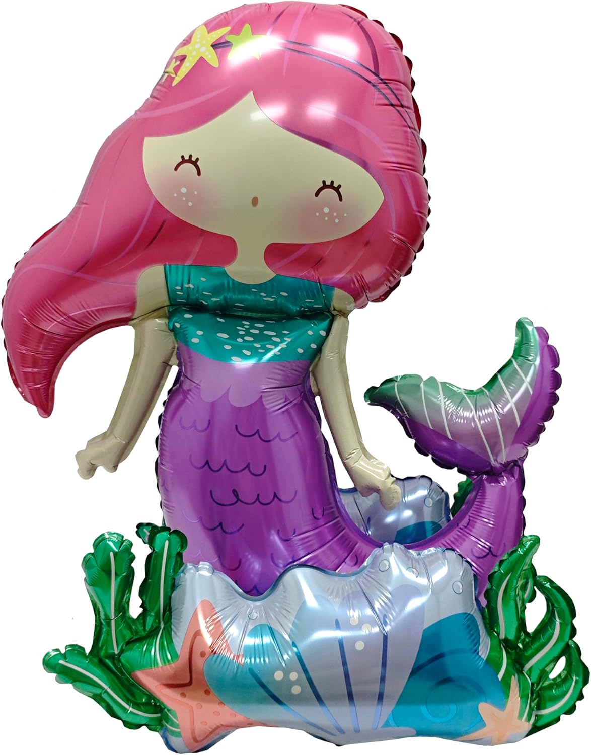 Self Standing mermaid birthday balloon mermaid foil balloon Ocean Balloon for Girls Under The Sea