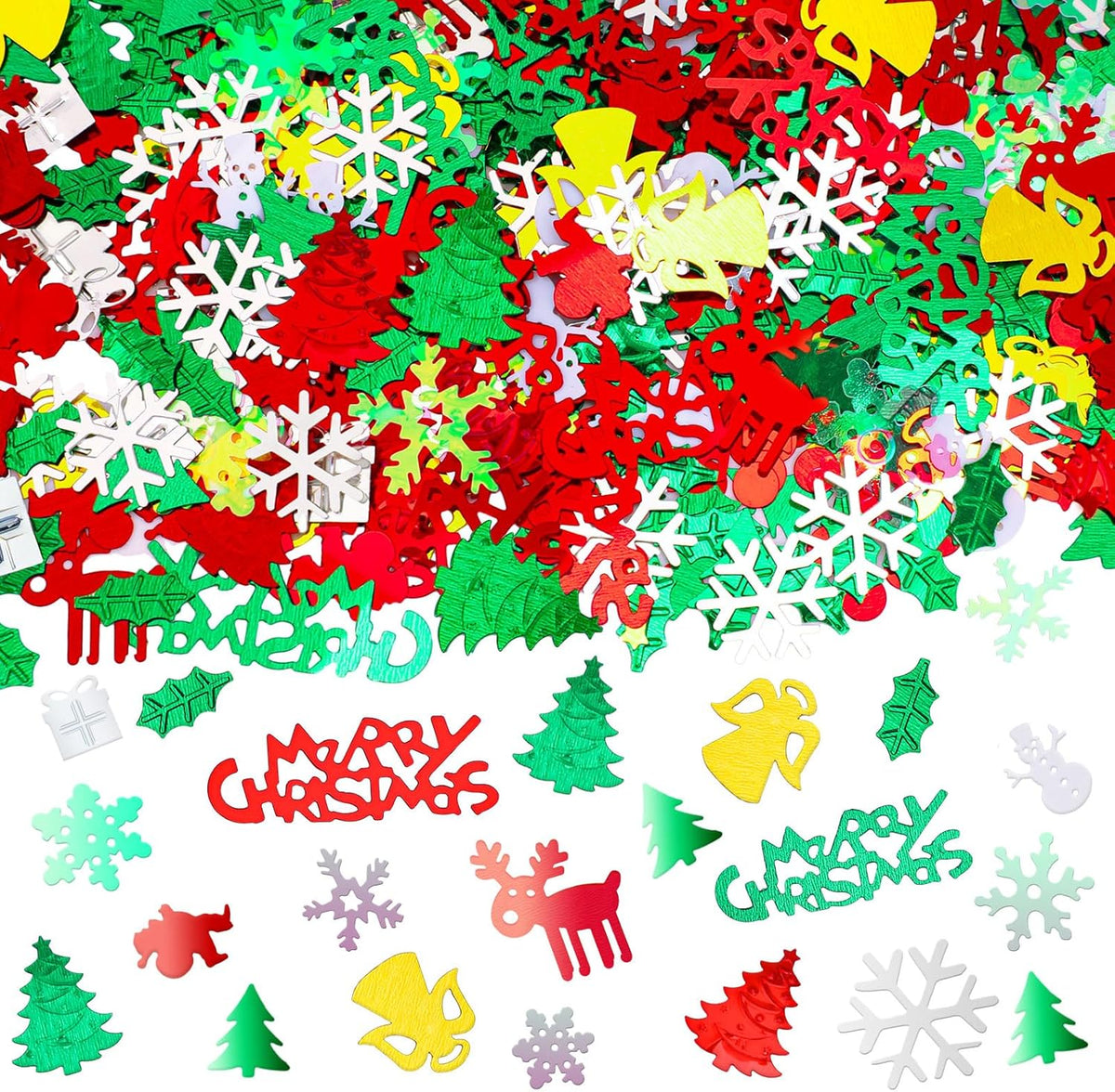 MARFOREVER Christmas Day Confetti Glitter Table Decorations Party Scatter Confetti, Red Green White