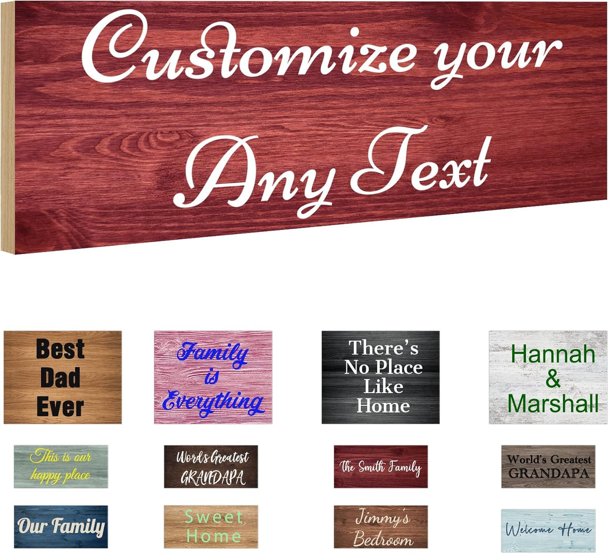 Custom Sign Personalized Wooden Signs for Home Customized Decorative Sign with Text for Wall Doors