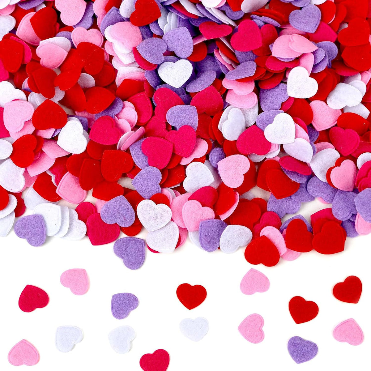MARFOREVER Valentine's Day Felt Hearts Confetti, Heart Decorations Foam Confetti for Wedding