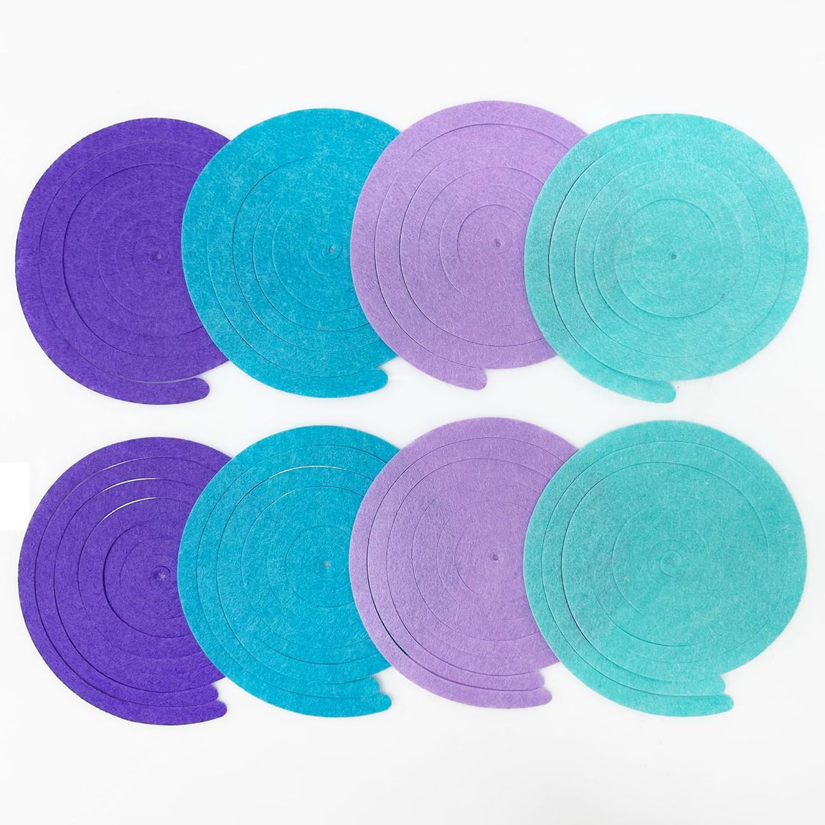 36 Pcs Mermaid Hanging Swirl Decorations Teal Purple Felt Swirl Streamer Spiral Ceiling Decorations