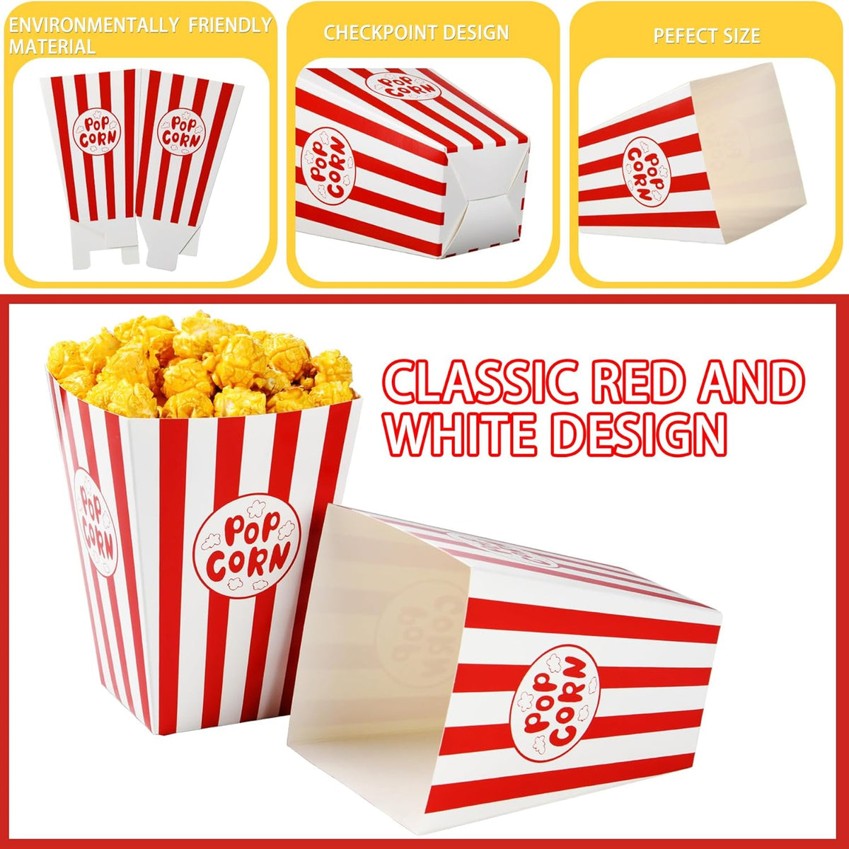 24set Movie Night Party Favors include Paper Popcorn Box Cellophane Bags and Ticket for Movie Theme