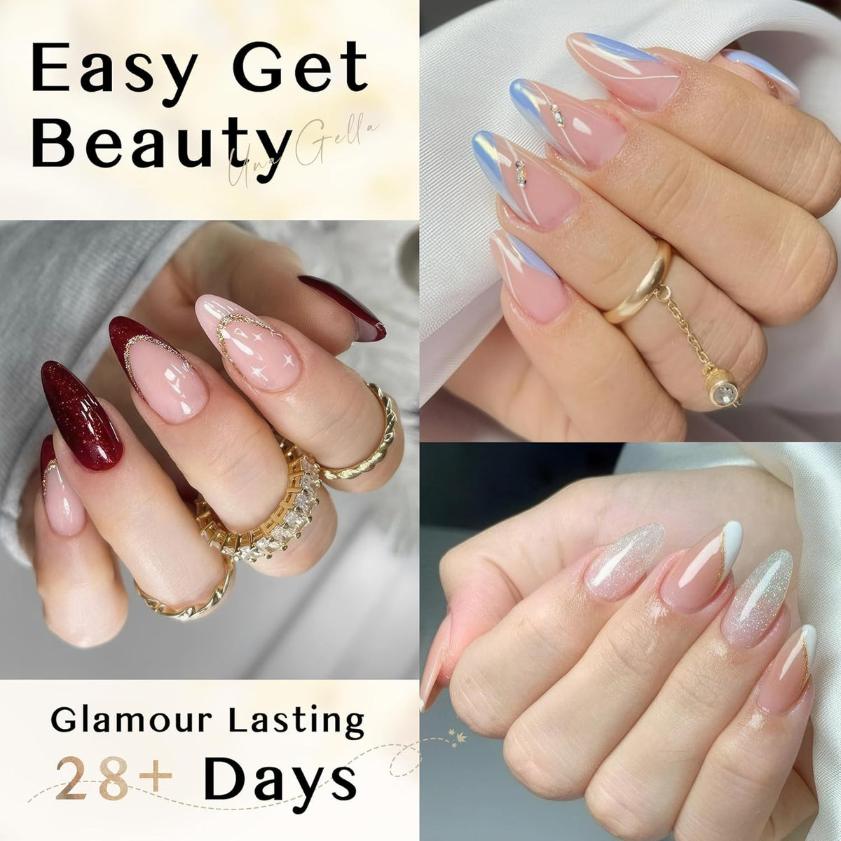 UNA GELLA Almond Gel Nails Tips Medium: 504pcs Full Matte Soft Gel Almond Shape Nail Tips Half
