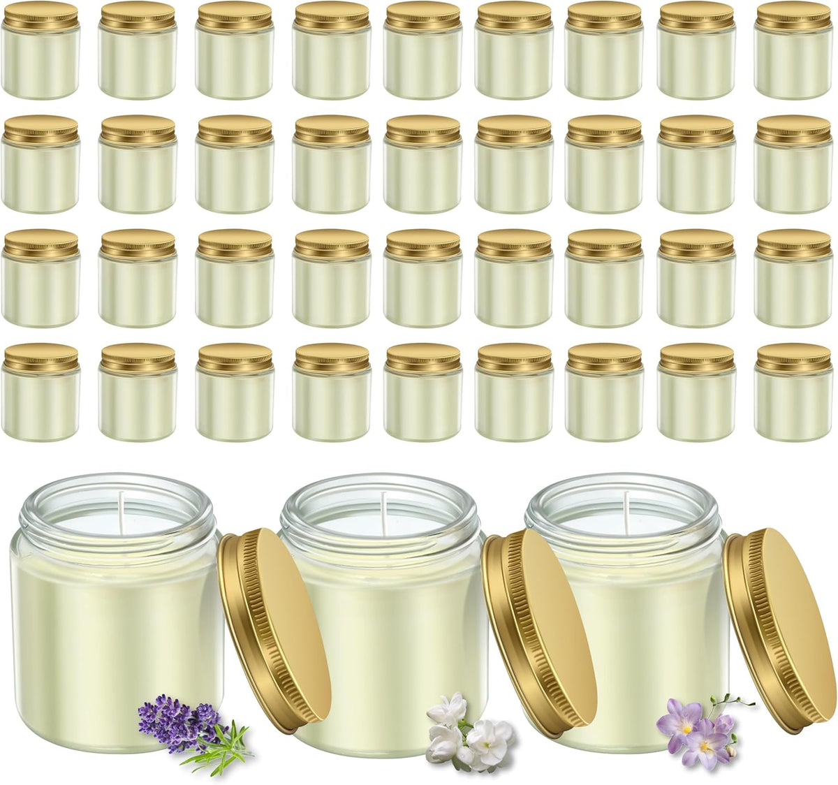 ACITHGL 36 Pcs 4oz Mini Mason Jar Candles Small Scented Candles Bulk Aromatherapy Ideal Souvenir