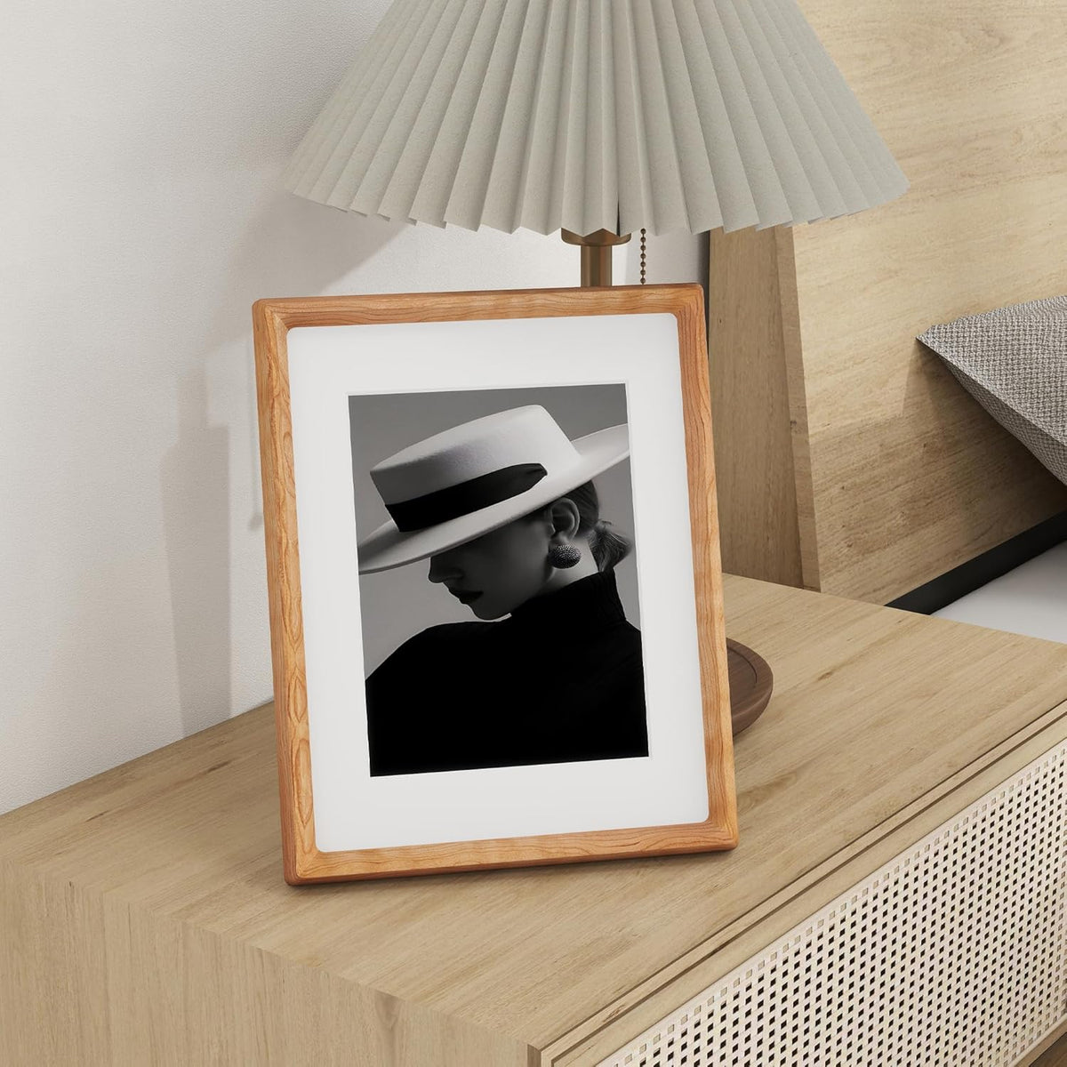 8.5x11 Picture Frame USA-Sourced Natural Cherry Wood Solid Original Wood Photo Frame Rounded Corner