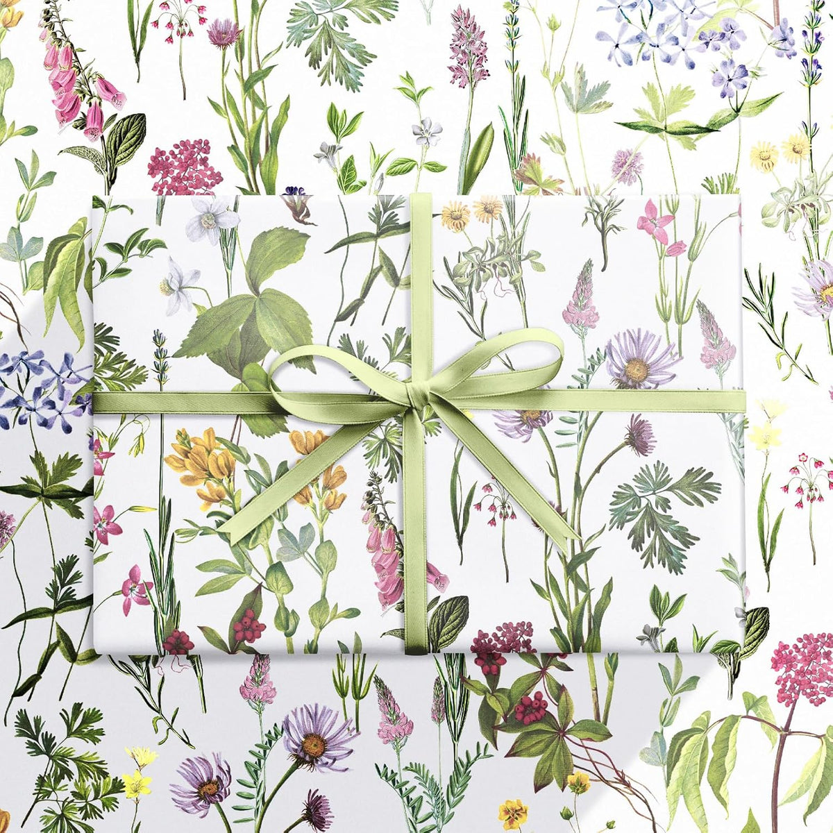 RUSPEPA 30" X 32.8' Wild Flower Wrapping Large Paper Roll for Women Girls, Jumbo Roll, Elegant