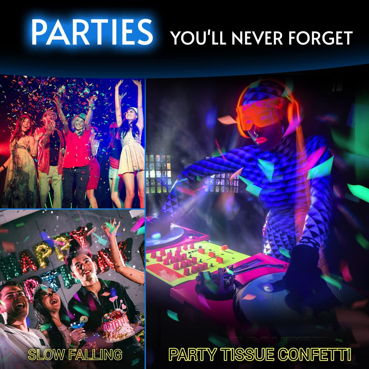 20000 Pieces Glow King Blacklight Reactive Paper Confetti | Premium UV Fluorescent Glow Party Gift