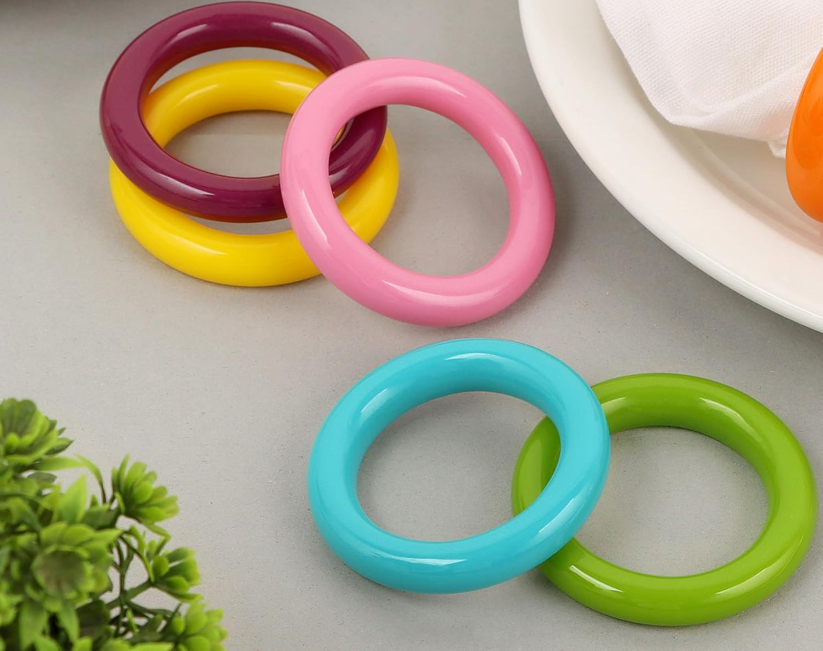 Napkin Rings Set of 12 - Epoxy Resin Napkin Holder Cuffs for Dinner Table Décor - Farmhouse Modern