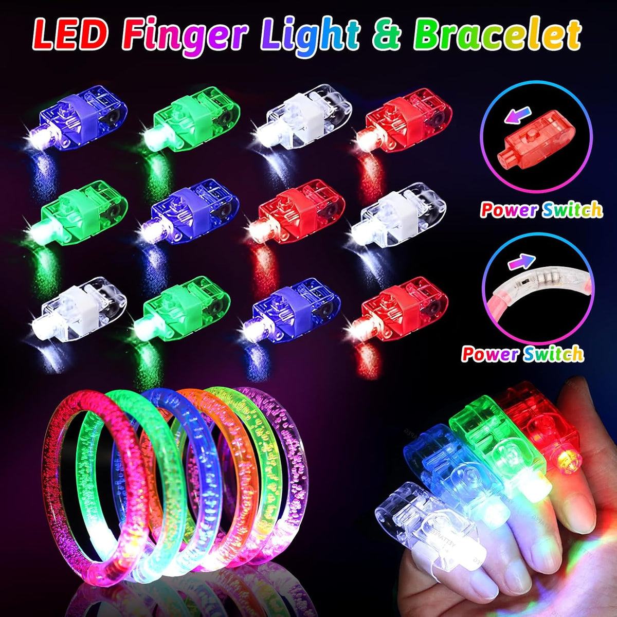 156PCS Glow in The Dark Party Supplies for Kids 8-12, Light Up Glasses Headband Rings Halloween